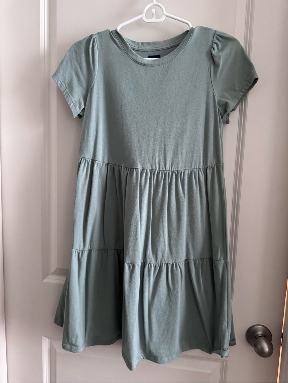GAP Girls Sage-Style Tiered Dress in Light Green